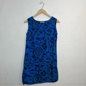 Vintage Ui Maikai Hawaiian Muumuu Tiki Aloha Island Blue Tropical Dress
